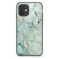 Etui szklane Apple iPhone 12 mini Marmur pistacja golden