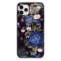 Etui szklane Apple iPhone 13 Pro MAX Niebieskie piwonie