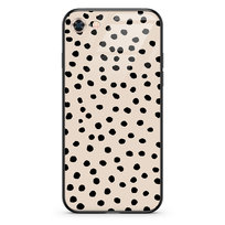 Etui szklane Apple iPhone 6 Kropki dot beż