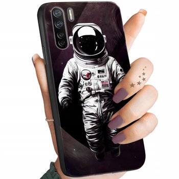 Etui Szklane Do Oppo A91 Wzory Księżyc Astronauta Kosmos Glass Case +Szkło - Oppo