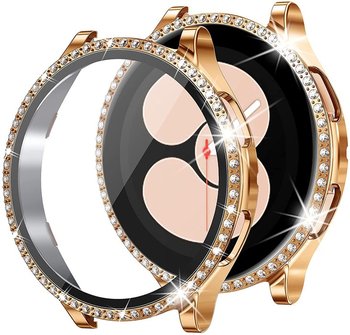 Etui + Szkło 2W1 "Diamond" Do Samsung Galaxy Watch 4 / 5 40Mm Rose Gold - Bestphone