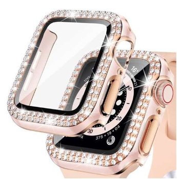 Etui + Szkło 2W1 Do Apple Watch 4/5/6/Se 40mm Diamond Różowy-Rosegold - Bestphone