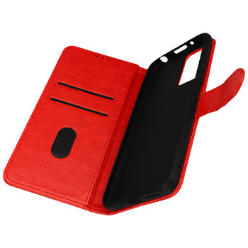 Etui Xiaomi Redmi 10 z funkcją portfela z klapką i podstawką pod wideo - czerwone - Avizar