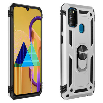 Etui z amortyzacją Bi-materiał Samsung Galaxy M30s Srebrne - Avizar