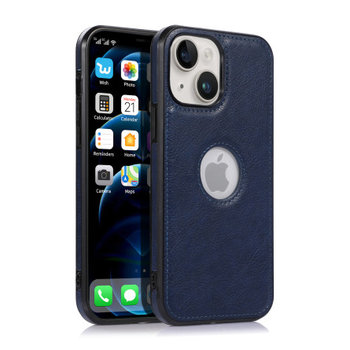 Etui z ekoskóry obudowa iPhone 15 ciemno niebieskie - GK PROTECTION