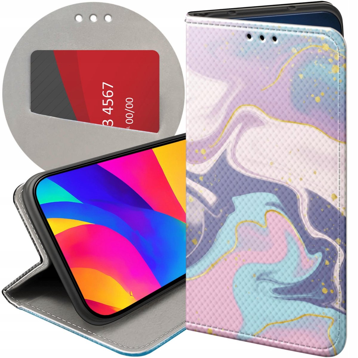AMWEI Cover per Alcatel 1s 2021 / Alcatel 3L 2021, TPU Silicone e PC Antiurto Custodia, Protettiva Case con Supporto Nascosto, Morbid Antiscivolo Protezione Shell, Blu