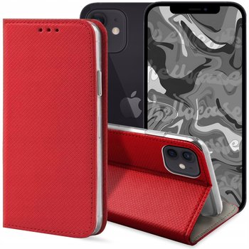 ETUI Z KLAPKĄ DO Apple iPhone 12 Mini CZERWONE ZAMYKANE MAGNETYCZNE - Hello Case