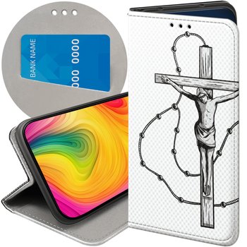 Etui Z Klapką Do Apple Iphone 16 Plus Wzory Jezus Krzyż Różaniec Bóg Case - Hello Case