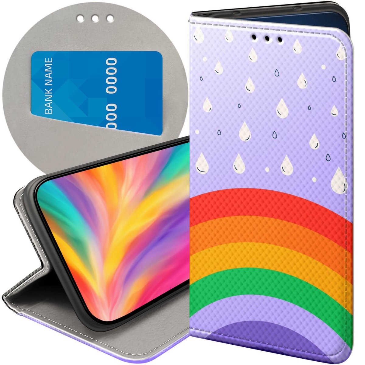 Etui Z Klapk Do Google Pixel Wzory T Cza Rainbow Futera Pokrowiec