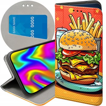 ETUI Z KLAPKĄ DO GOOGLE PIXEL 7A WZORY HAMBURGER BURGERY FAST-FOOD JEDZENIE - Inny producent