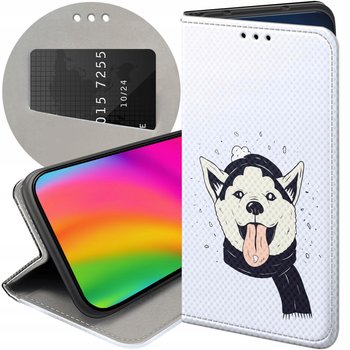 ETUI Z KLAPKĄ DO GOOGLE PIXEL 8 WZORY HUSKY PSY PIESKI FUTERAŁ POKROWIEC - Hello Case