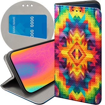 ETUI Z KLAPKĄ DO GOOGLE PIXEL 8A WZORY AZTECKIE AZTEC AZTECY FUTERAŁ CASE - Hello Case