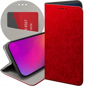 ETUI Z KLAPKĄ DO GOOGLE PIXEL 8A WZORY CZERWONE SERCA RÓŻE FUTERAŁ CASE - Hello Case