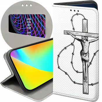 ETUI Z KLAPKĄ DO GOOGLE PIXEL 8A WZORY JEZUS KRZYŻ RÓŻANIEC BÓG FUTERAŁ - Hello Case