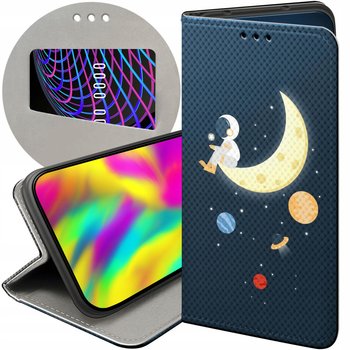 ETUI Z KLAPKĄ DO GOOGLE PIXEL 8A WZORY KSIĘŻYC GWIAZDY KOSMOS PLANETY CASE - Hello Case