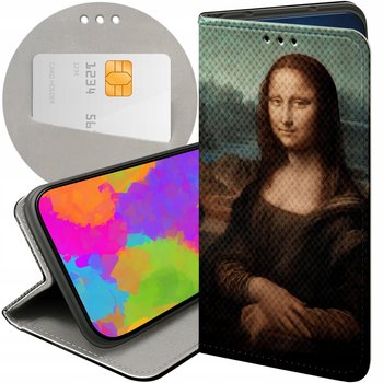 ETUI Z KLAPKĄ DO GOOGLE PIXEL 8A WZORY LEONARDO DA VINCI MONA ŁASICZKA - Hello Case