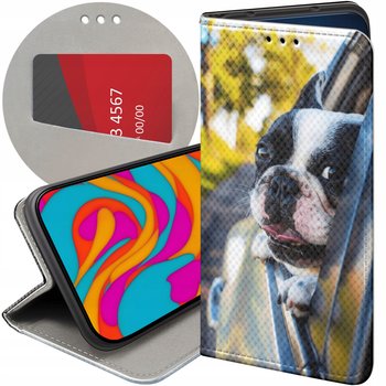 ETUI Z KLAPKĄ DO GOOGLE PIXEL 8A WZORY MOPS BULDOG FRANCUSKI ANGIELSKI - Hello Case