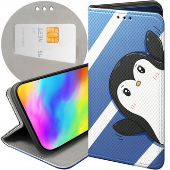 ETUI Z KLAPKĄ DO GOOGLE PIXEL 8A WZORY PINGWINEK PINGWIN HAPPY FEET CASE - Hello Case