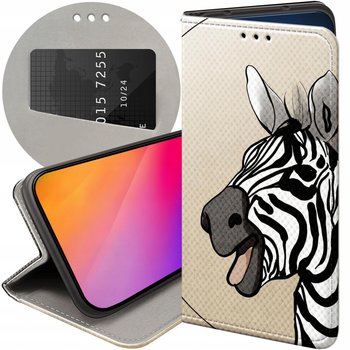 ETUI Z KLAPKĄ DO GOOGLE PIXEL 8A WZORY ZEBRA ZEBERKA PASKI FUTERAŁ CASE - Hello Case