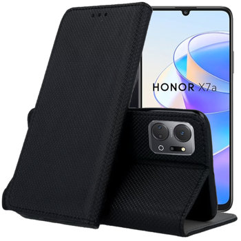 Etui Z Klapką Do Huawei Honor X7A Czarne Zamykane Magnetyczne Kabura Flip - Hello Case