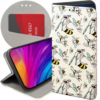 ETUI Z KLAPKĄ DO HUAWEI P SMART Z WZORY OWADY MOTYLE PSZCZÓŁKI FUTERAŁ CASE - Hello Case