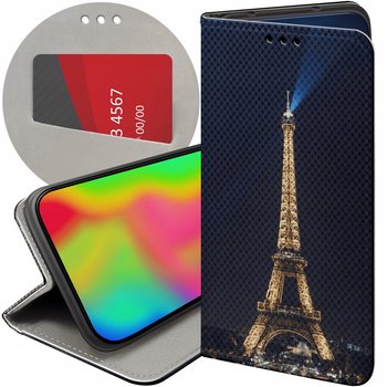 Etui z klapką do iphone 11 pro max wzory paryż francja eiffel futerał case - Hello Case