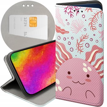 ETUI Z KLAPKĄ DO IPHONE 12 MINI WZORY AXOLOTL AKSOLOTL Z AKSOLOTLEM FUTERAŁ - Hello Case