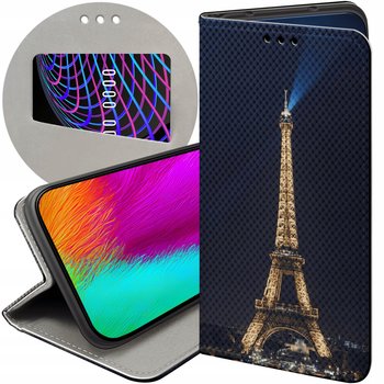 Etui z klapką do iphone 13 pro max wzory paryż francja eiffel futerał case - Hello Case