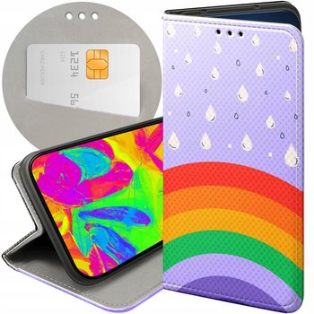 ETUI Z KLAPKĄ DO IPHONE 13 PRO MAX WZORY TĘCZA RAINBOW FUTERAŁ POKROWIEC - Hello Case