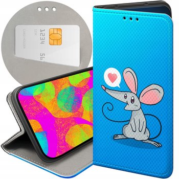 ETUI Z KLAPKĄ DO IPHONE XR WZORY MYSZKA MOUSE MINI FUTERAŁ POKROWIEC CASE - Hello Case