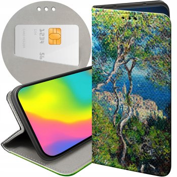 ETUI Z KLAPKĄ DO LG K40S WZORY CLAUDE MONET FUTERAŁ POKROWIEC CASE - Inny producent