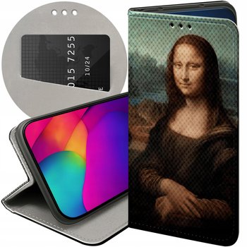 ETUI Z KLAPKĄ DO LG K40S WZORY LEONARDO DA VINCI MONA ŁASICZKA FUTERAŁ CASE - Inny producent