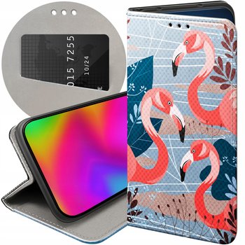 ETUI Z KLAPKĄ DO LG K50 / Q60 WZORY FLAMING FLAMINGI PTAKI FUTERAŁ CASE - Hello Case