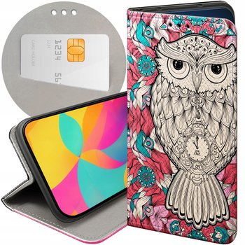 ETUI Z KLAPKĄ DO LG K50 / Q60 WZORY SOWA SÓWKA SOWY FUTERAŁ POKROWIEC CASE - Hello Case