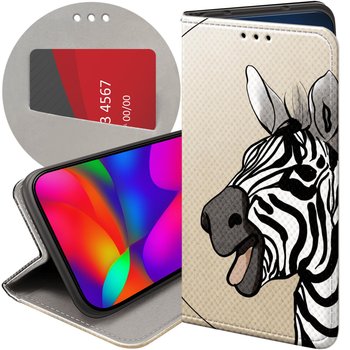 ETUI Z KLAPKĄ DO LG K50 / Q60 WZORY ZEBRA ZEBERKA PASKI FUTERAŁ POKROWIEC - Hello Case