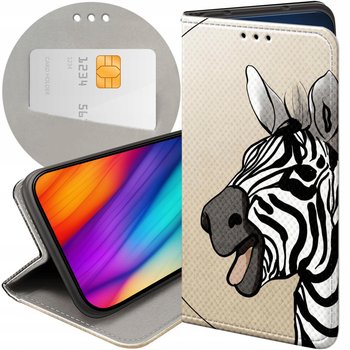 Etui Z Klapką Do Motorola Edge 50 Fusion Wzory Zebra Zeberka Paski Futerał - Hello Case