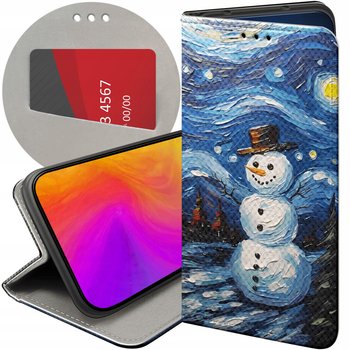 ETUI Z KLAPKĄ DO OPPO A15 / A15S WZORY BAŁWAN ZIMA ŚNIEG FUTERAŁ POKROWIEC - Hello Case