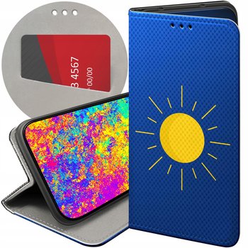 ETUI Z KLAPKĄ DO OPPO A15 / A15S WZORY SŁOŃCE PLANETY SUN FUTERAŁ POKROWIEC - Hello Case