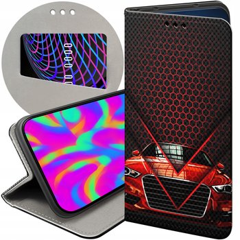 ETUI Z KLAPKĄ DO OPPO A38 4G WZORY AUTO MOTOR POJAZDY SAMOCHODY FUTERAŁ - Hello Case