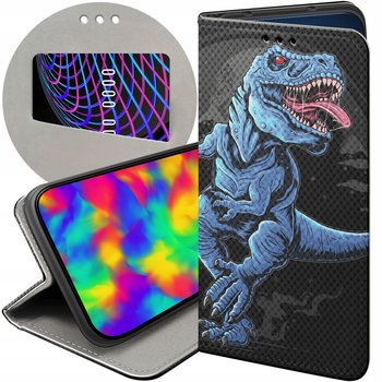 ETUI Z KLAPKĄ DO OPPO A38 4G WZORY DINOZAURY REPTILIA PREHISTORYCZNE CASE - Hello Case