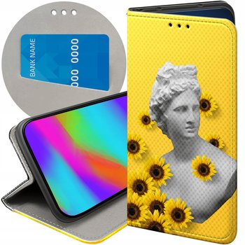 ETUI Z KLAPKĄ DO OPPO A78 5G / A58 5G WZORY ŻÓŁTE SŁONECZNE YELLOW FUTERAŁ - Hello Case