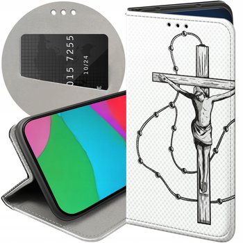 ETUI Z KLAPKĄ DO OPPO A79 5G WZORY JEZUS KRZYŻ RÓŻANIEC BÓG FUTERAŁ CASE - Hello Case