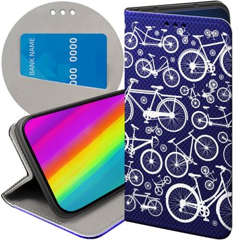 ETUI Z KLAPKĄ DO OPPO A79 5G WZORY ROWEROWE Z ROWEREM KOLARZ FUTERAŁ CASE - Hello Case