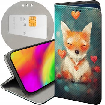 Etui Z Klapką Do Oppo A80 Wzory Liski Lisy Fox Futerał Pokrowiec Case - Hello Case