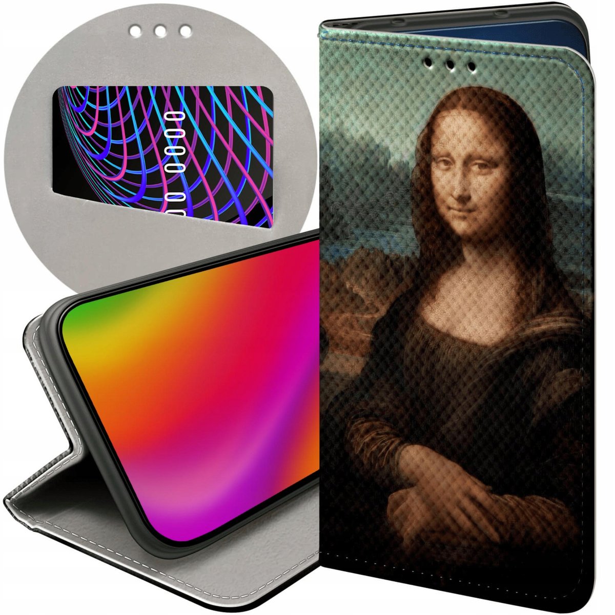 Etui Z Klapk Do Oppo A Wzory Leonardo Da Vinci Mona Asiczka Futera