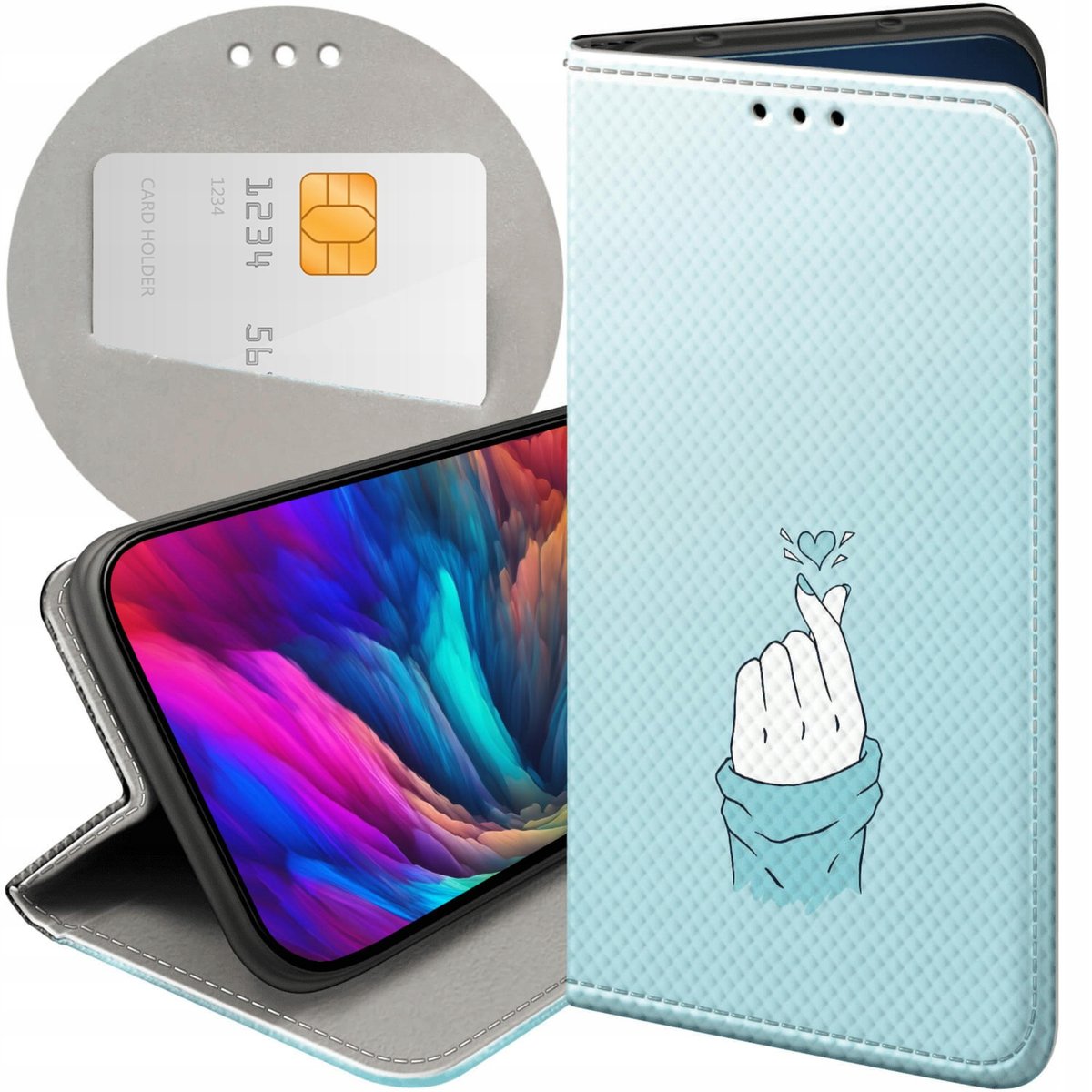 Etui Z Klapk Do Oppo Reno Z Wzory Niebieskie Blue Blau Futera Pokrowiec Oppo Sklep Empik Com