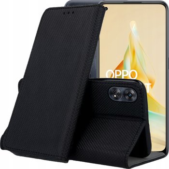 Etui Z Klapką Do Oppo Reno 8T Czarne Zamykane Magnetyczne Kabura Futerał - Hello Case