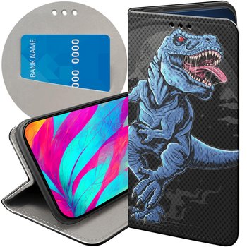 Etui Z Klapką Do Realme 8 / 8 Pro Wzory Dinozaury Reptilia Prehistoryczne - Hello Case