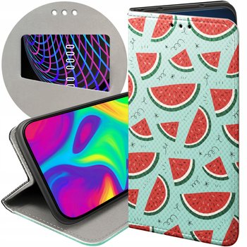 ETUI Z KLAPKĄ DO REALME 8 / 8 PRO WZORY OWOCE ARBUZ ANANAS CYTRYNY FUTERAŁ - Hello Case