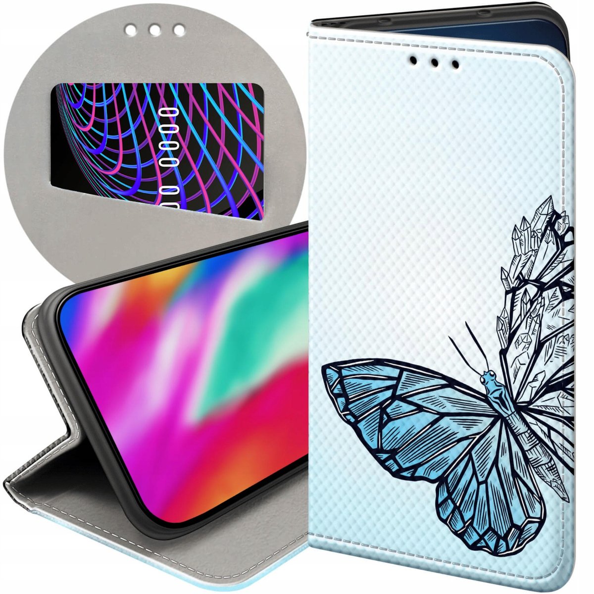 ETUI Z KLAPKĄ DO REALME C30 WZORY MOTYLE BUTTERFLY BARWNE FUTERAŁ POKROWIEC Realme Sklep